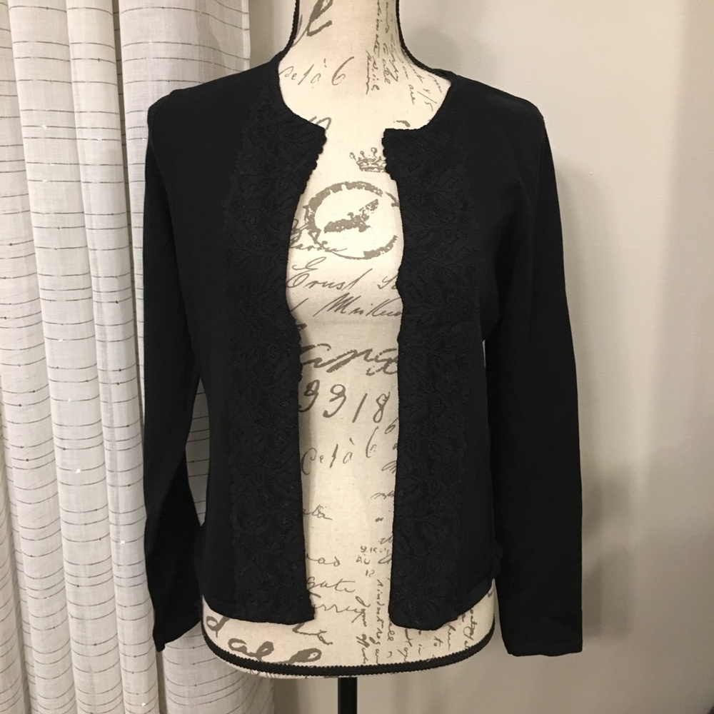 Ann Taylor Black silk Cardigan Size Medium